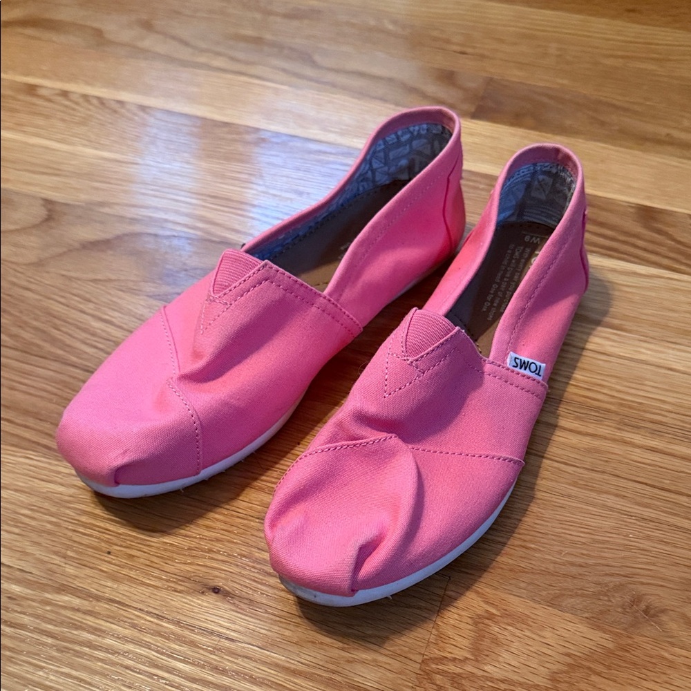 TOMS Alpargata Womens Sz 9 Pink Flats Loafers Casual‎ Shoes